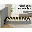 Artiss Bed Frame Queen Size Velvet Grey LOTT-5