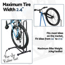 Weisshorn 4-in-1 Bike Parking Stand Vertical Floor Storage Rack for 24"-27.5" Bicycles, Adjustable Height Repair Maintenance Stand, Stable Indoor Garage Space Saver with Non-slip Rubber Feet-2