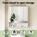 Cefito Bathroom Mirror Cabinet Medicine Adjustable Shelves Wall Hung 700x750mm White-4