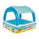 Bestway Kids Pool 140x140x114cm Inflatable Swimming w/ Canopy Play Pools 265L-1