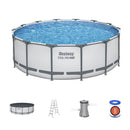 Bestway Swimming Pool 427x427x122cm Steel Frame Above Ground Pools Round Filter Pump Ladder-1