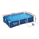 Bestway Swimming Pool 300x201x66cm Steel Frame Above Ground Pools w/ Filter Pump 3300L-2