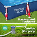 Bestway Swimming Pool 300x201x66cm Steel Frame Above Ground Pools w/ Filter Pump 3300L-5