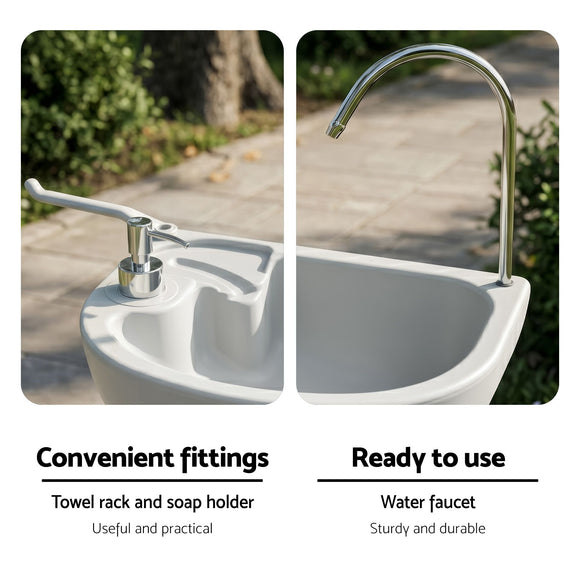 Weisshorn Camping Basin Portable Hand Wash Sink Stand 19L Capacity