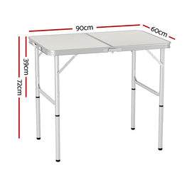 Weisshorn Folding Camping Table 90CM Adjustable Portable Outdoor Picnic Desk - 0