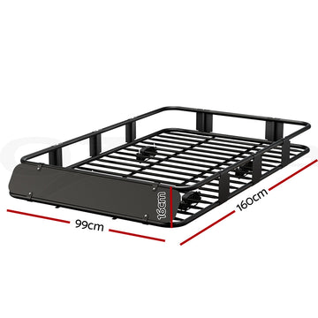 Giantz Universal Car Roof Rack Basket Luggage Vehicle Cargo Carrier 160cm Black - 0