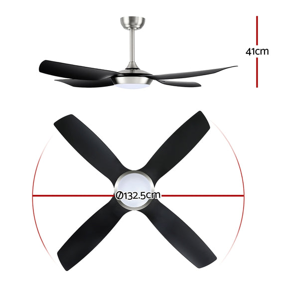 Devanti 52'' Ceiling Fan DC Motor w/Light w/Remote Black
