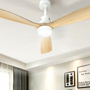 Devanti 52'' Ceiling Fan DC Motor LED Light Remote - Light Wood-5