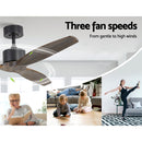 Devanti 52'' Ceiling Fan AC Motor 3 Blades w/Remote - Dark Wood-3
