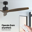 Devanti 52'' Ceiling Fan AC Motor 3 Blades w/Remote - Dark Wood-4