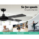 Devanti 52'' Ceiling Fan DC Motor 4 Blades w/Remote - Black-4