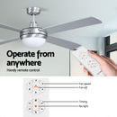 Devanti 52'' Ceiling Fan AC Motor w/Light w/Remote - Silver-5