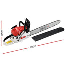 Giantz Chainsaw Petrol 62CC 20" Bar Commercial E-Start Pruning Chain Saw Spark Plug-2