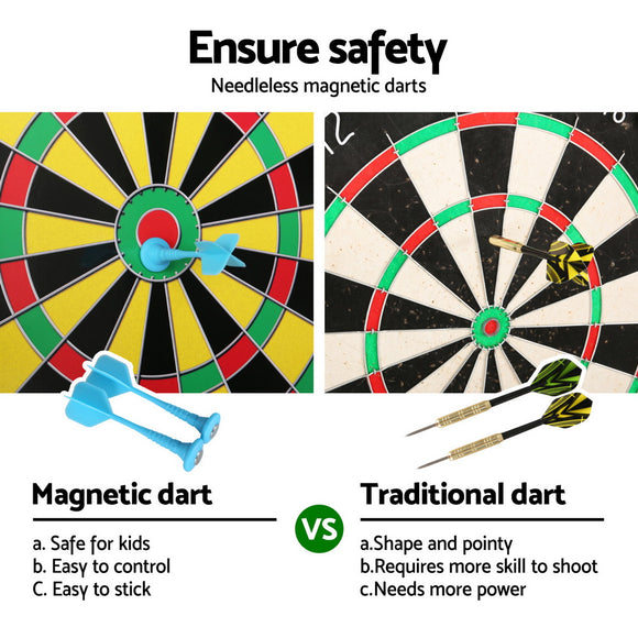 16" Magnetic Dartboard Dart Board 6 Darts Kid Adult Family Party Game Gift Toy