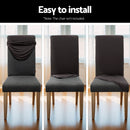 Artiss Dining Chair Covers 6x Slipcovers Spandex Stretch Banquet Party Dark Grey-6
