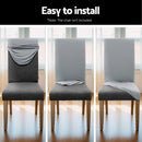 Artiss Dining Chair Covers 6x Slipcovers Spandex Stretch Banquet Wedding Grey-6