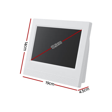 Artiss 7" Digital Day Clock Calendar Alarm White - 0