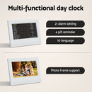 Artiss 7" Digital Day Clock Calendar Alarm White-6