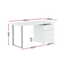 Artiss Computer Desk Drawer White 140CM-2