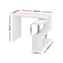 Artiss Computer Desk L-Shape Bookshelf White-2