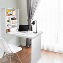 Artiss Computer Desk Bookshelf Wall Mount White-7