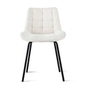 Artiss 2x Dining Chairs Velvet Tufted Kitchen Lounge Cafe Accent Chair Beige-3