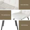 Artiss 2x Dining Chairs Velvet Tufted Kitchen Lounge Cafe Accent Chair Beige-6