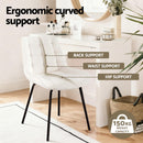 Artiss 4x Dining Chairs Velvet Tufted Kitchen Lounge Cafe Accent Chair Beige-4