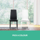 Artiss Dining Chairs Set of 4 Leather Channel Tufted Black-6