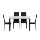 1 Artiss Dining Table and 4 Chairs Set Marble Effect-3