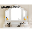Artiss Dressing Table Stool Set Foldable Mirror White-6