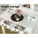 Artiss Dressing Table Stool Set Foldable Mirror White-7