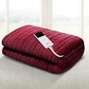 Giselle Electric Throw Rug Heated Blanket Fleece Red-1