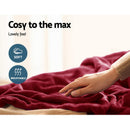 Giselle Electric Throw Rug Heated Blanket Fleece Red-6