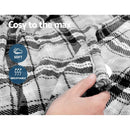 Giselle Bedding Electric Throw Rug Flannel Snuggle Blanket Washable Heated Grey and White Checkered-6