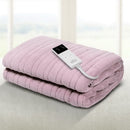 Giselle Electric Throw Rug Heated Blanket Fleece Pink-1