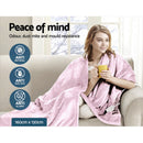 Giselle Electric Throw Rug Heated Blanket Fleece Pink-7