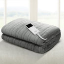 Giselle Bedding Heated Electric Throw Rug Fleece Sunggle Blanket Washable Silver-1