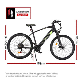 Everfit 27.5 Inch Electric Bike Mountain Bicycle eBike Battery 21 Speed - 0