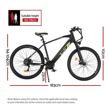 Everfit 27.5 Inch Electric Bike Mountain Bicycle eBike Battery 21 Speed - 0