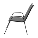 Gardeon 2PC Outdoor Dining Chairs Stackable Lounge Chair Patio Furniture Grey-3