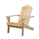 Gardeon Adirondack Outdoor Chairs Wooden Beach Chair Patio Furniture Garden Natural-1