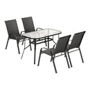 Gardeon 5PC Outdoor Dining Set Table and Chairs Patio Furniture Bistro Set Garden Black-3