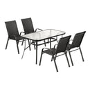 Gardeon 5PC Outdoor Dining Set Table and Chairs Patio Furniture Bistro Set Garden Black-3