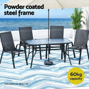 Gardeon 5PC Outdoor Dining Set Table and Chairs Patio Furniture Bistro Set Garden Black-4