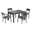 Gardeon Outdoor Dining Set 5 Piece Aluminum Extendable Table Setting Black-3