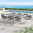 Gardeon Outdoor Dining Set 9 Piece Steel Table Chairs Setting White-7