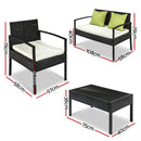 Gardeon Outdoor Sofa Set Wicker Lounge Setting Table and Chairs Patio Furniture-2