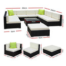 Gardeon 10-Piece Outdoor Sofa Set Wicker Couch Lounge Setting Cover-2