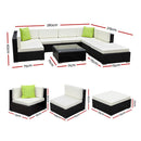 Gardeon 8-Piece Outdoor Sofa Set Wicker Couch Lounge Setting Cover-2